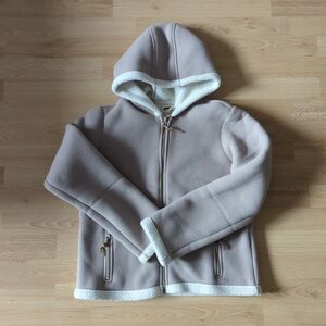 Old Navy Beige Sherpa Hooded Jacket